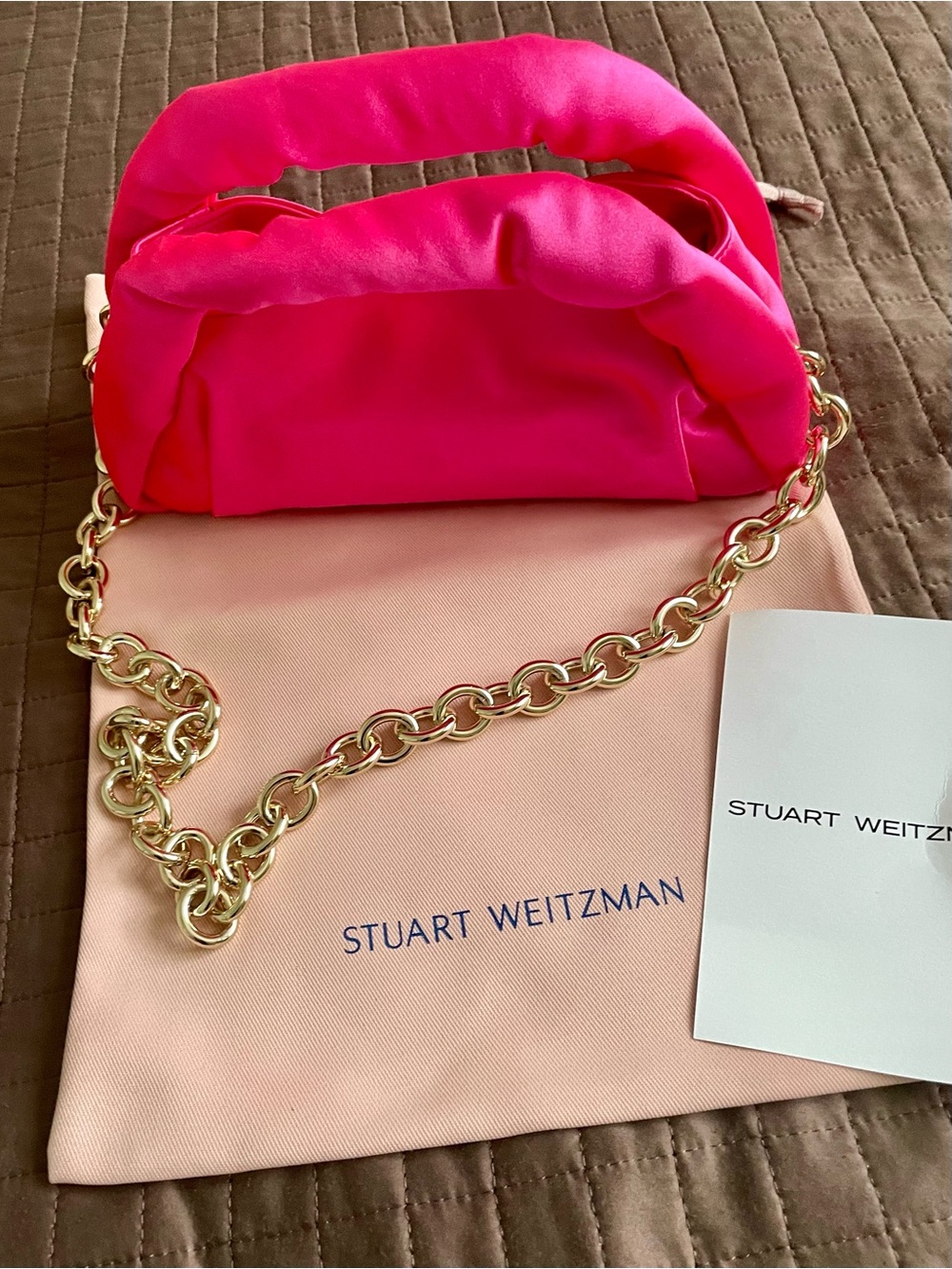 Stuart Weitzman THE MODA MINI TOTE Peonia/Margenta Satin